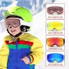 Goggles Children Antifog Snow Goggles Double Lens UV Protection Kids Ski Lunes Winter Outdoor Sports Eyewear pour garçons Girls Aged 412