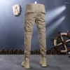 Herrenhose, Khaki, klassischer Overall, elastisch, locker, gerade, Outdoor, Knöchelband, Jugend, Bergsteigen, lässig