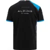 T-shirts pour hommes F1 Nouveau T-shirt Sports Manches courtes Vêtements de haute qualité Alpine F1 Team 2024 T-shirt - Noir Sports de plein air Haut respirant