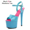 Dress Shoes Mixed Color Stripper Heels Women Sandals Sexy Party Club 17 CM Platform High-heeled Wedding Pole DanceZFX9 H240321