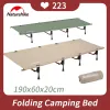 Furnishings Naturehike 2023 New Camping Bed 2.6kg Folding Ultralight Sleeping Cots Outdoor Hiking Picnic Tent Bed 1person Bed Bearing 120kg