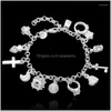 Bedelarmbanden Europese Mode Sier Kleur Dertien Kwastje Zirkoon Hanger Armband Zoete Romantiek Mti- Voor Vrouwen Geschenken Drop Delivery Dhyvv