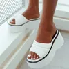 Slippare Storlek 35-43 Brand Ladies Platform Summer Sandals Fashion Fast Wedges High Heels Women's Casual Party Woman Slides