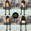 Wigs 7JHH WIGS Long Black Braids Wig with Bangs Braid Cosplay Wig Halloween Costume Party Wigs Synthetic Hair Wig for Girls