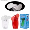 Electric Fans Portable portable pocket fan cooling air handheld battery travel blower coolerY240320