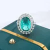 Anillos de racimo Hermoso anillo para mujer Color de moda Joyería de circón Rojo Verde Azul Piedra preciosa Compromiso Regalo de aniversario