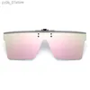 Occhiali da sole YAMEIZE Clip su occhiali da sole Donna Uomo Polarizzati Flat Top Occhiali da sole Specchio Fashion Brand Designer Occhiali da vista Shades Uv400 Oculos L240320