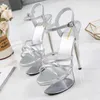 Kleidschuhe 2020 Neue Sexy Frauen High Heels 15 cm Sommer Frau Transparente Kristall Plattform Sandalen Plus Größe Dünne Hochzeit H240321UIZG6DSS