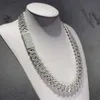 Chunky Iced Out Mens Cuban Necklace Silver 925 Hip Hop 20mm Diamond Moissanite Cuban Necklace Chain