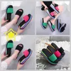 Slippers women's one-sided flip flops herringbone summer rainbow thick sole sandals high heels t outerwear casual beach wear GAI flip-flop size36-41