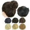 Chignon syntetiskt hårklämma flätad chignon dansare hårklipp donut scrunchies klo falsk hårbulle täcke uppdatering för kvinnor och barn