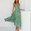 Work Dresses Ladies Boho Floral Printed Skirts Summer Sexy Bandeau Top And Casual Holiday Style Maxi Skirt Set For Women