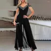 Vrouwen Broek Zomer Sexy Off Schouder Rompertjes Jumpsuit Voor Vrouwen Kleding Romper Party Prom Jumpsuits Vrouwelijke V-hals Chiffon Hoge Taille