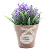 Flores decorativas artificial mini lavanda com vaso simulado plantas em vasos falsos ornamentos de paisagem pequena decoração para casa