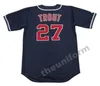 Erkekler 1970'ler-1990'lar Kaliforniya Mike Trout Nolan Ryan Reggie Jackson Rod Carew Geri Tesis Beyzbol Forması S-5XL