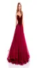 Robes De Festa De Mode Modeste Robe De Bal Élégante Avec Tulle Chérie De L'épaule Robes De Soirée De Vin Rouge Party Ball Gow8913814