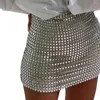 Jupes Élégant Club Quotidien Fête Jupe Robe Tenues Polyester Régulier Paillettes Sexy Argent Mince Couleur Unie Spandex Printemps