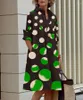 Sukienki swobodne sukienka dla kobiet jesienna gradientowa koszula vestidos moda żeńska odzież długie rękawy luźne midi