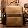 Çanta Erkekler Orijinal Deri Omuz Cowhide Messenger Multi Cep Flip Marka Çantası Sıradan Seyahat Crossbody Vintage