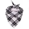 Dog Apparel Large Plaid Bandana For Dag Thick Pet Bandanas Scarf Winter Cotton Supplies Accessories Fashion