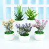 Fleurs décoratives 1pc mini plantes artificielles bonsaï petit pot d'arbre simulé faux table de bureau ornements en pot décor de jardin à la maison