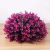 Fleurs décoratives 30cm boule de gazon artificiel plante en plastique simulé ornement d'aménagement paysager intérieur pour le bureau à domicile (rose)