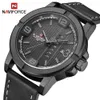 NAVIFORCE hommes décontracté en cuir 30 m étanche montres militaire sport homme montre-bracelet Quartz calendrier homme horloge Relogio Masculino