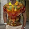 Camisas de polo Moda para hombre Simulación 3D Metal A cuadros Impreso Ropa para hombre Verano Casual Manga corta Calle Diseñador Tops Te 240318