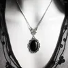 Pendant Necklaces Gothic Victorian Cameo Black Cabochon Glass Necklace Romantic Valentine Gift