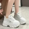 591 schwarze weiße Rimozy Frauen klobiger Frühling Herbst Dicke Boden Dad Schuhe Frau Mode Leder -Plattform Sneakers Damen 91