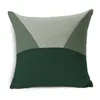 Pillow 45x45cm Morandi Green Stripe Geometric Cover Home Decorative Sofa Bed Tropical Plants Flower Case