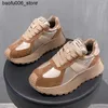 Casual Shoes Womens Breattable Mesh Sports Shoes Trend Platform Casual Leather Shoes Womens Sport Tennis Running Zapatillas Plus Q240320