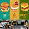 Wallpapers Aangepast formaat Burger Hond Snackbar Po Behang Fast Food Restaurant Industrieel Decor 3D Muurschildering Zelfklevend