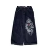 Jeans masculin jnco y2k harajuku hip hop poker graphic rétro bleu pantalon denim baggy mens gothique haute taille pantalon large hiver01 326