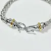 DY Hook Twisted Wire Buckle Bracelet in Sterling Silver with 14K Yellow Plated 240315