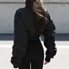 Women's Jackets 2024 Harajuku Jacket Women Gothic Black Long Sleeve Zipper Basic Bomber Coat Streetwear Casual Female Cropped Outerwear