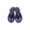 M Letter buckle Slippers jelly color Summer Slipper Beach Flats flip flops black white navy bule pool outdoor slides sandals men women rubber Thong sandal