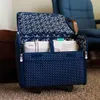 Allt Mary Collaptible Sewing Hine Case, Blue Dot Craft Rolling Tote Cover Bag With Wheels Brother, Singer Most Hines - Storage Organization Carrying