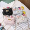 귀여운 어린이 지갑 어린이 크로스 바디 가방 여자 만화 토끼 꽃 사탕 어깨 메신저 가방 베이비 지갑