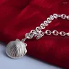 Charm Bracelets Fashion Factory Price 925 Sterling Silver Chunky Chain Bracelet Seashell Shape Po Locket For Women Jewelry