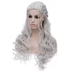 Perücken HAIRJOY Kunsthaar Daenerys Targaryen Perücken Silber Lange Geflochtene Kostüm Cosplay Königin Lolita Perücke für Frauen