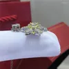 Pendants Geoki 925 Sterling Silver Passsed Diamond Test 1 Ct D Color VVS1 Moissanite Gold Snowflake Pendant Necklace Luxury Jewelry