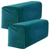 Capas de cadeira 2 pcs universal sofá braço capa protetor elástico cor sólida pano protetor azul