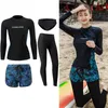 Costumi da bagno da donna Wisuwore 2024 Manica lunga Coppia Surf Suit Protezioni Donna Solid 3 Pezzi Costume da bagno Legging Surf Costume da bagno