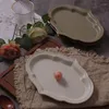 Тарелки Керамическая плоская обеденная тарелка Десерт Торт Тетро Кухня Украсить Посуда