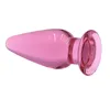 Plug anale in vetro rosa Dildo ano Masturbatore Stimolatore del punto G Giocattoli adulti del sesso per donna Uomo Inserto in vetro erotico Butt Plug