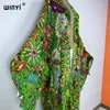 Sommar Kimono Women Retro Bohemian Print Cardigan Kvinnlig blus Lous Casual Beach Cover Up Party Kuwait Kaftan