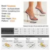 Klänningsskor 2022 Nya kvinnor Slipper Hollow Waterproof Platform Transparent Crystal Fashion Polka Dot Thin High-Heeled PVC Sandals Pumps H2403251