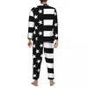 Homens sleepwear pijamas homem bandeira americana lazer preto e branco 2 peça solta pijama conjunto manga longa kawaii oversize casa terno