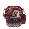 Сумки на плечо, винтажная женская сумка с кисточками, этническая сумка через плечо ручной работы для леди, хиппи, женская маленькая сумка на слинге, 4 цвета